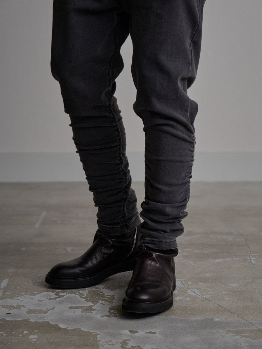 SHIRRING SAROUEL SKINNY JEANS[dark gray] – PGND.