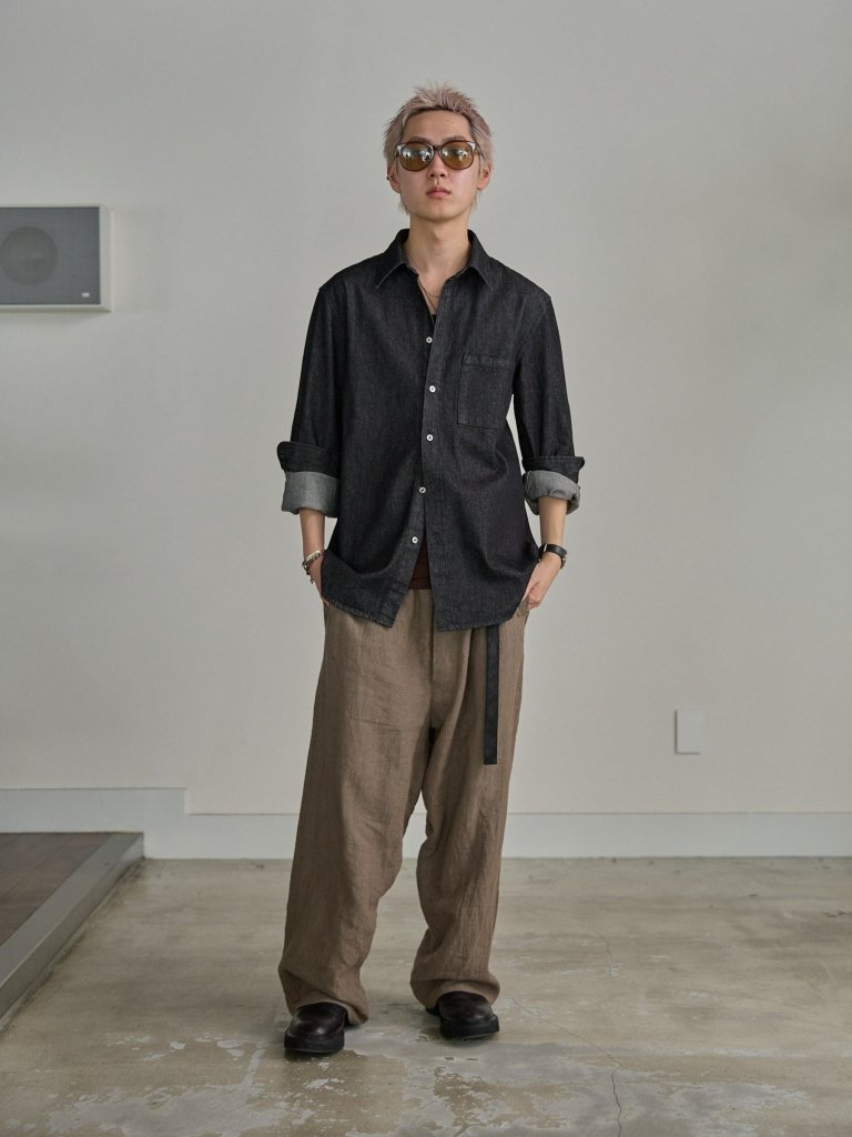 【新品】DENIM DRESS SHIRT 001 size2 pry シュウト DENIM DRESS SHIRT 001 – PGND.