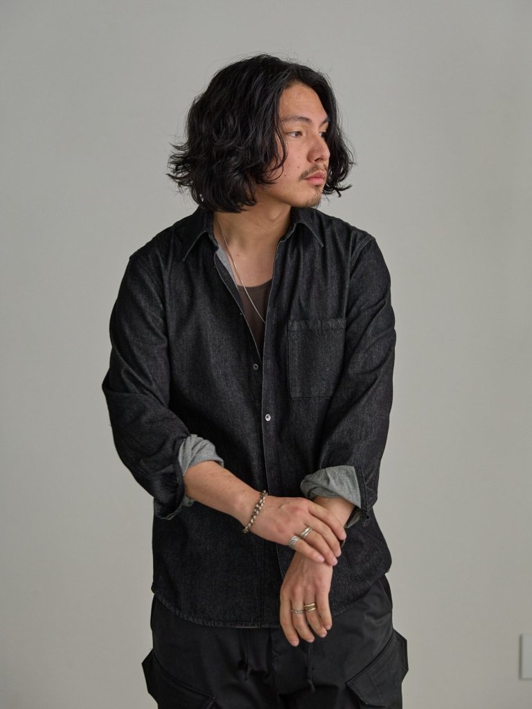 【新品】DENIM DRESS SHIRT 002 size2 pry シュウト DENIM DRESS SHIRT 002 – PGND.