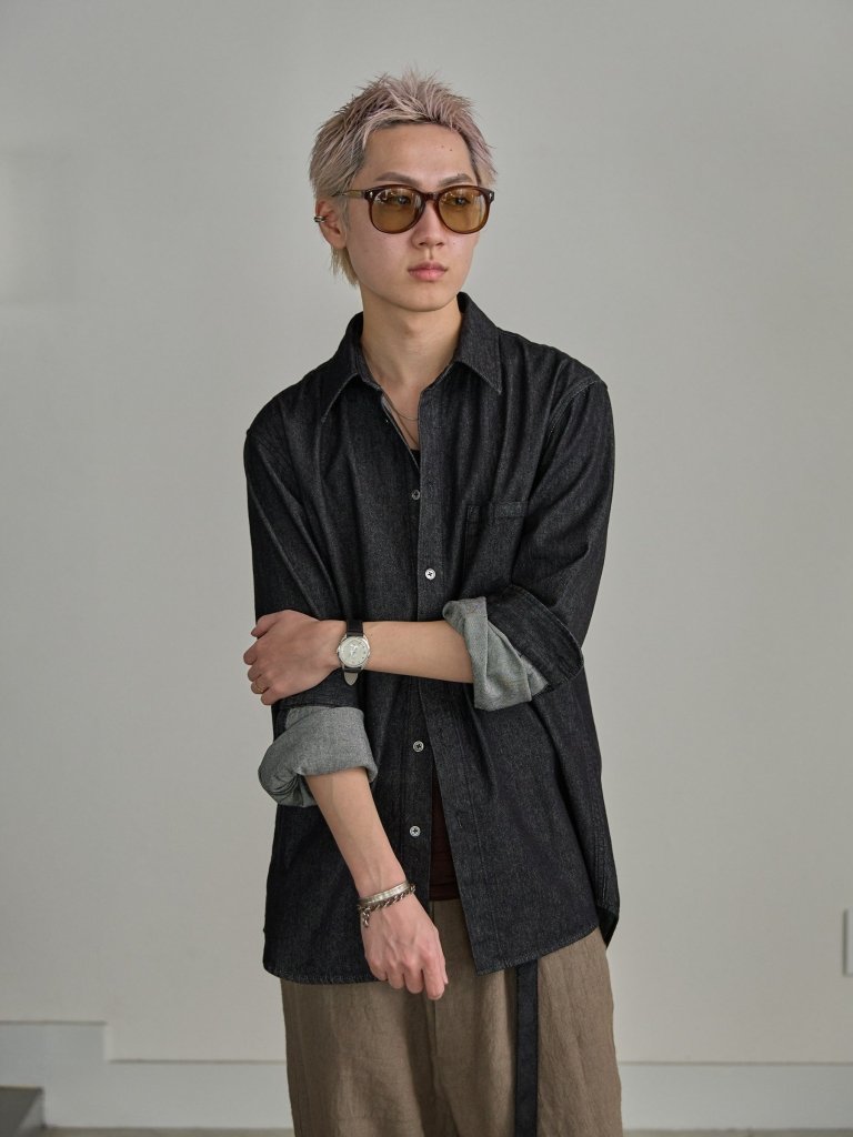 【新品】DENIM DRESS SHIRT 002 size2 pry シュウト DENIM DRESS SHIRT 002 – PGND.