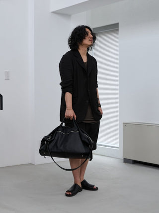 FRONT ZIP LEATHER TRAVEL BAG [LĀVE LEATHER]