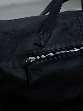 FRONT ZIP LEATHER TRAVEL BAG [LĀVE LEATHER]