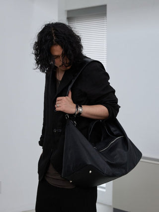 FRONT ZIP LEATHER TRAVEL BAG [LĀVE LEATHER]