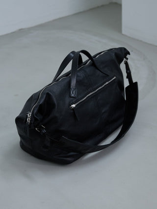FRONT ZIP LEATHER TRAVEL BAG [LĀVE LEATHER]