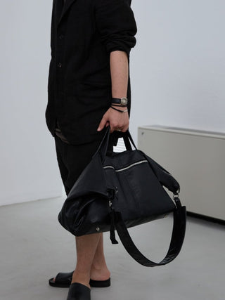 FRONT ZIP LEATHER TRAVEL BAG [LĀVE LEATHER]