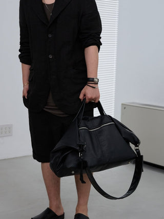 FRONT ZIP LEATHER TRAVEL BAG [LĀVE LEATHER]