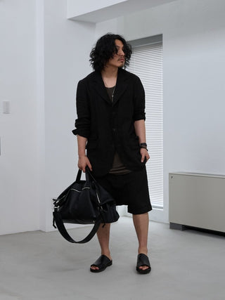 FRONT ZIP LEATHER TRAVEL BAG [LĀVE LEATHER]