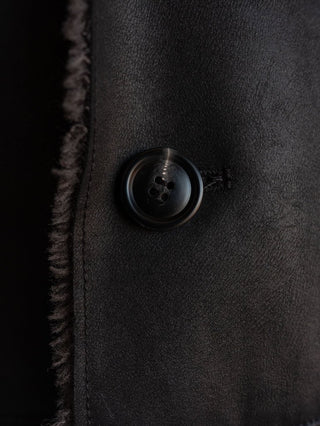 HIGH-END FAUX MOUTON COAT [BLACK/GRAY]