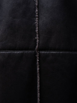 HIGH-END FAUX MOUTON COAT [BLACK/GRAY]