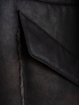 HIGH-END FAUX MOUTON COAT [BLACK/GRAY]