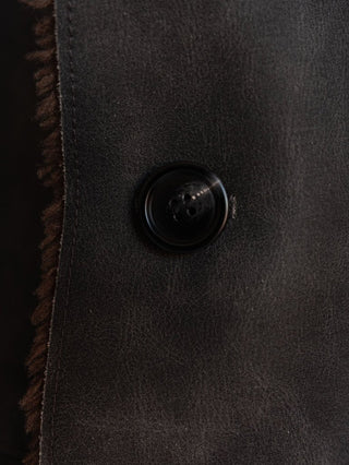 HIGH-END FAUX MOUTON COAT [GRAY/BROWN]