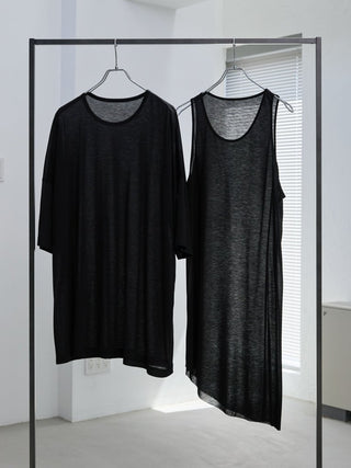 LAYERED SHEER T - SHIRT [BLACK]