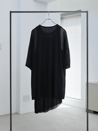 LAYERED SHEER T - SHIRT [BLACK]