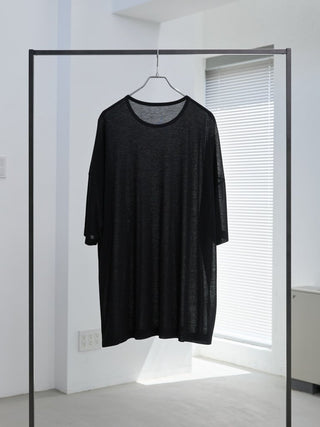 LAYERED SHEER T - SHIRT [BLACK]