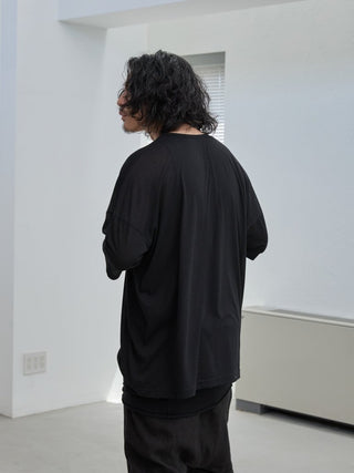 LAYERED SHEER T - SHIRT [BLACK]