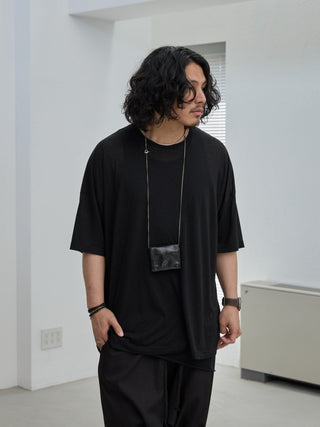 LAYERED SHEER T - SHIRT [BLACK]