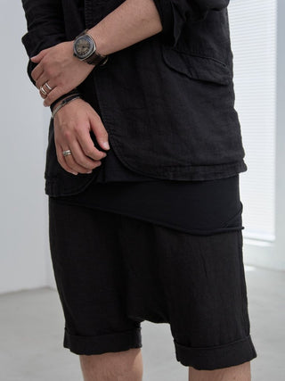 LAYERED SHEER T - SHIRT [BLACK]