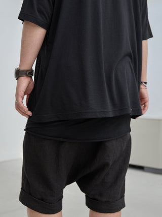 LAYERED SHEER T - SHIRT [BLACK]