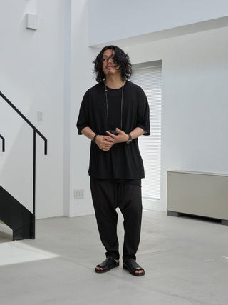 LAYERED SHEER T - SHIRT [BLACK]