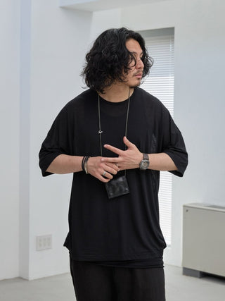 LAYERED SHEER T - SHIRT [BLACK]