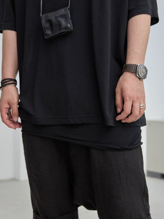 LAYERED SHEER T - SHIRT [BLACK]