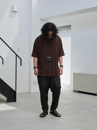 LAYERED SHEER T - SHIRT [BROWN]