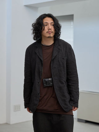 LAYERED SHEER T - SHIRT [BROWN]