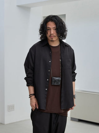 LAYERED SHEER T - SHIRT [BROWN]
