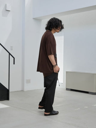 LAYERED SHEER T - SHIRT [BROWN]
