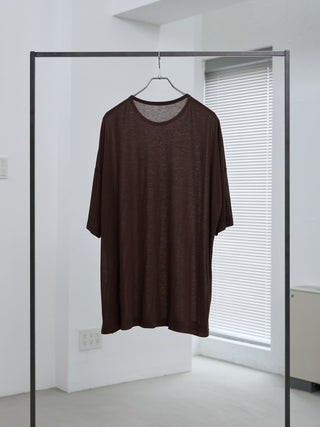 LAYERED SHEER T - SHIRT [BROWN]