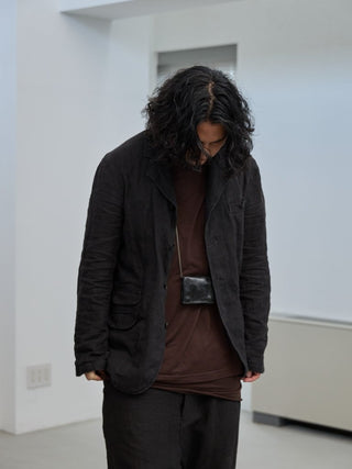 LAYERED SHEER T - SHIRT [BROWN]