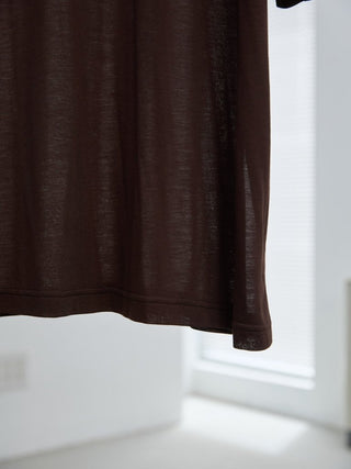 LAYERED SHEER T - SHIRT [BROWN]