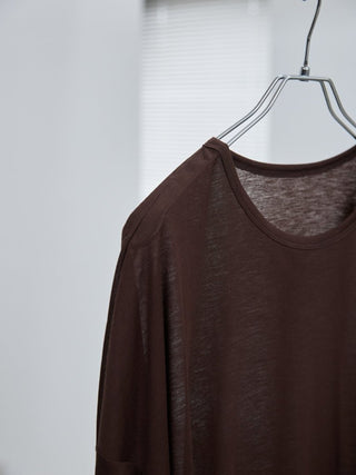 LAYERED SHEER T - SHIRT [BROWN]