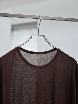 LAYERED SHEER T - SHIRT [BROWN]