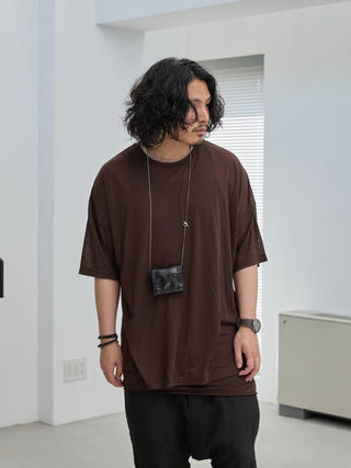 LAYERED SHEER T - SHIRT [BROWN]