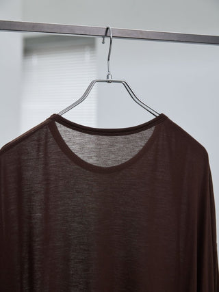 LAYERED SHEER T - SHIRT [BROWN]