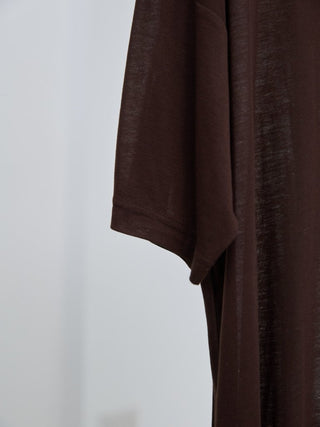LAYERED SHEER T - SHIRT [BROWN]