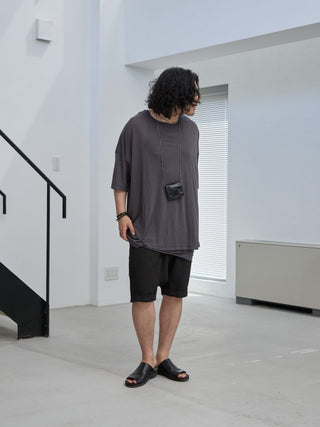 LAYERED SHEER T - SHIRT [GRAY]