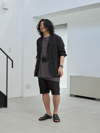 LAYERED SHEER T - SHIRT [GRAY]