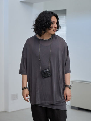 LAYERED SHEER T - SHIRT [GRAY]