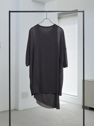 LAYERED SHEER T - SHIRT [GRAY]