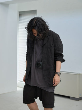 LAYERED SHEER T - SHIRT [GRAY]