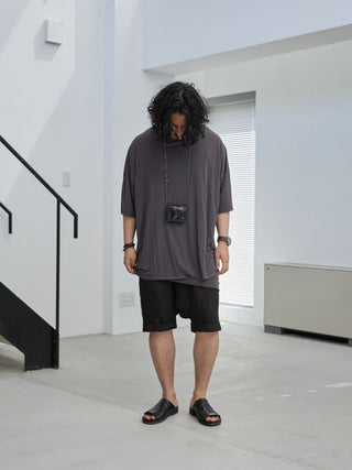 LAYERED SHEER T - SHIRT [GRAY]