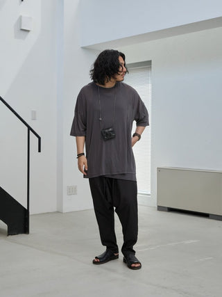 LAYERED SHEER T - SHIRT [GRAY]
