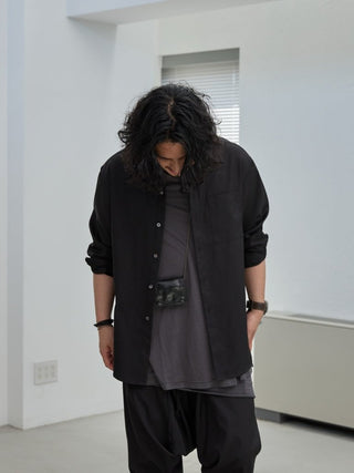 LAYERED SHEER T - SHIRT [GRAY]