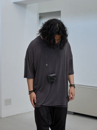 LAYERED SHEER T - SHIRT [GRAY]
