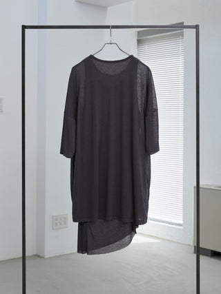 LAYERED SHEER T - SHIRT [GRAY]