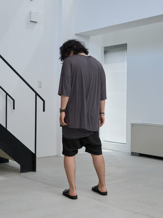 LAYERED SHEER T - SHIRT [GRAY]