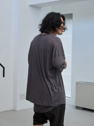 LAYERED SHEER T - SHIRT [GRAY]
