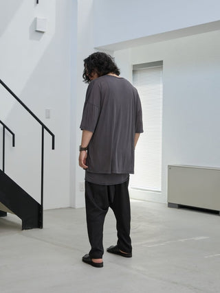 LAYERED SHEER T - SHIRT [GRAY]